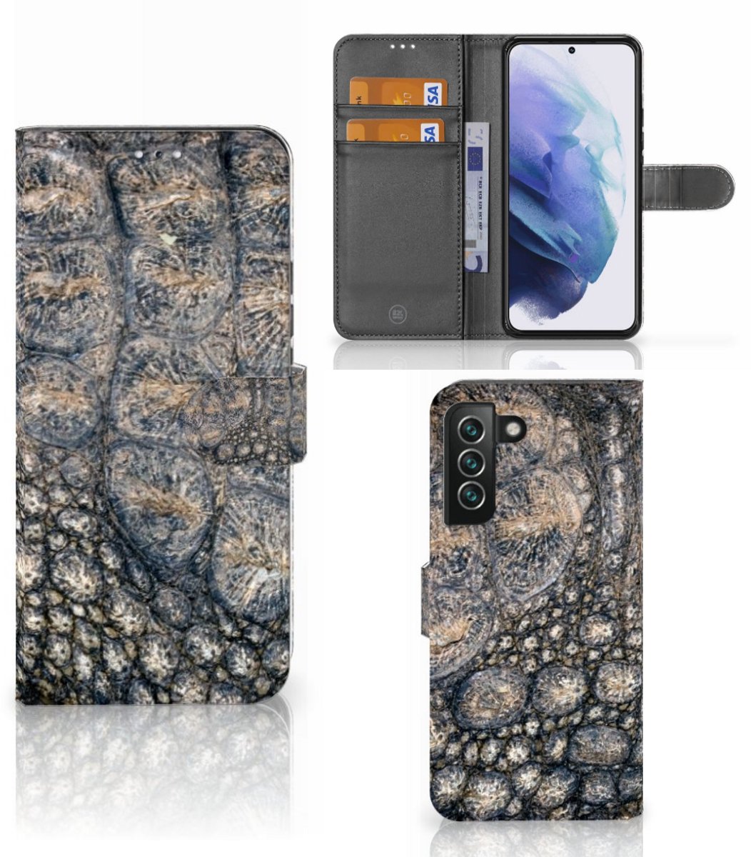 Samsung Galaxy S22 Plus Telefoonhoesje met Pasjes Krokodillenprint