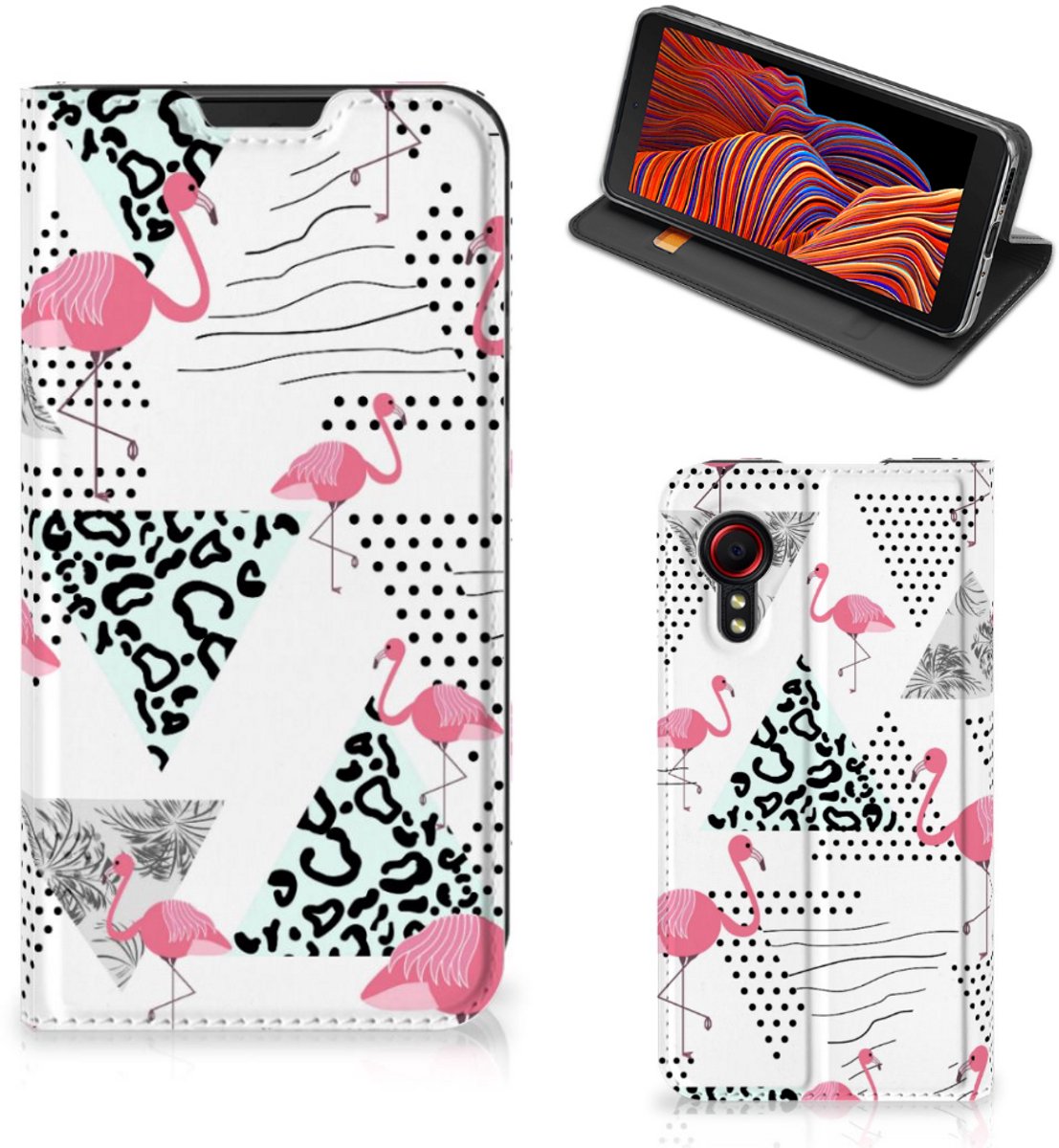 Samsung Galaxy Xcover 5 Hoesje maken Flamingo Triangle