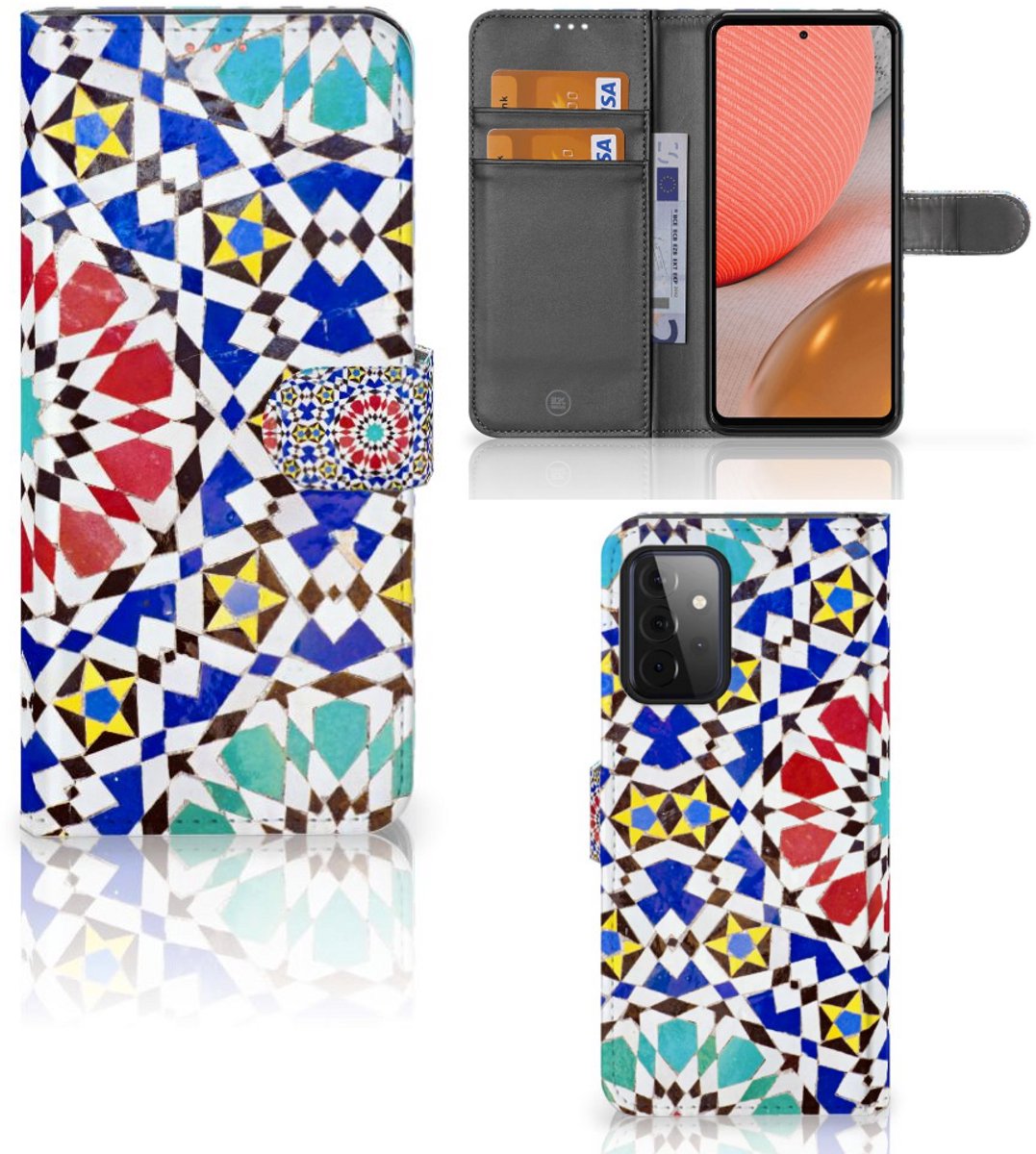 Boekhoesje voor Samsung Galaxy A72 Bookcase Mozaïek