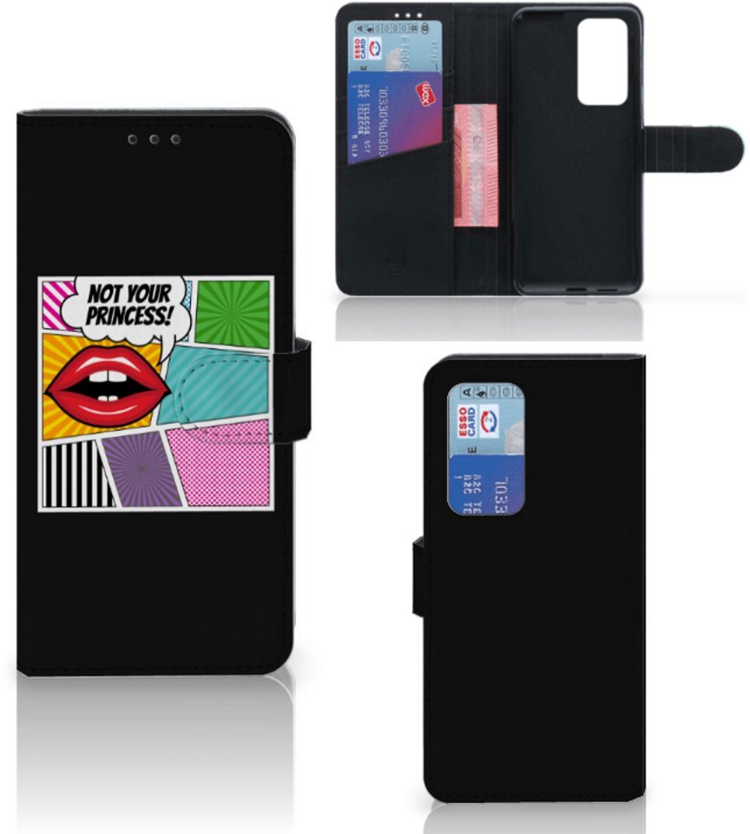 Boekhoesje voor Huawei P40 Pro Wallet Case met Pasjes Popart Princess