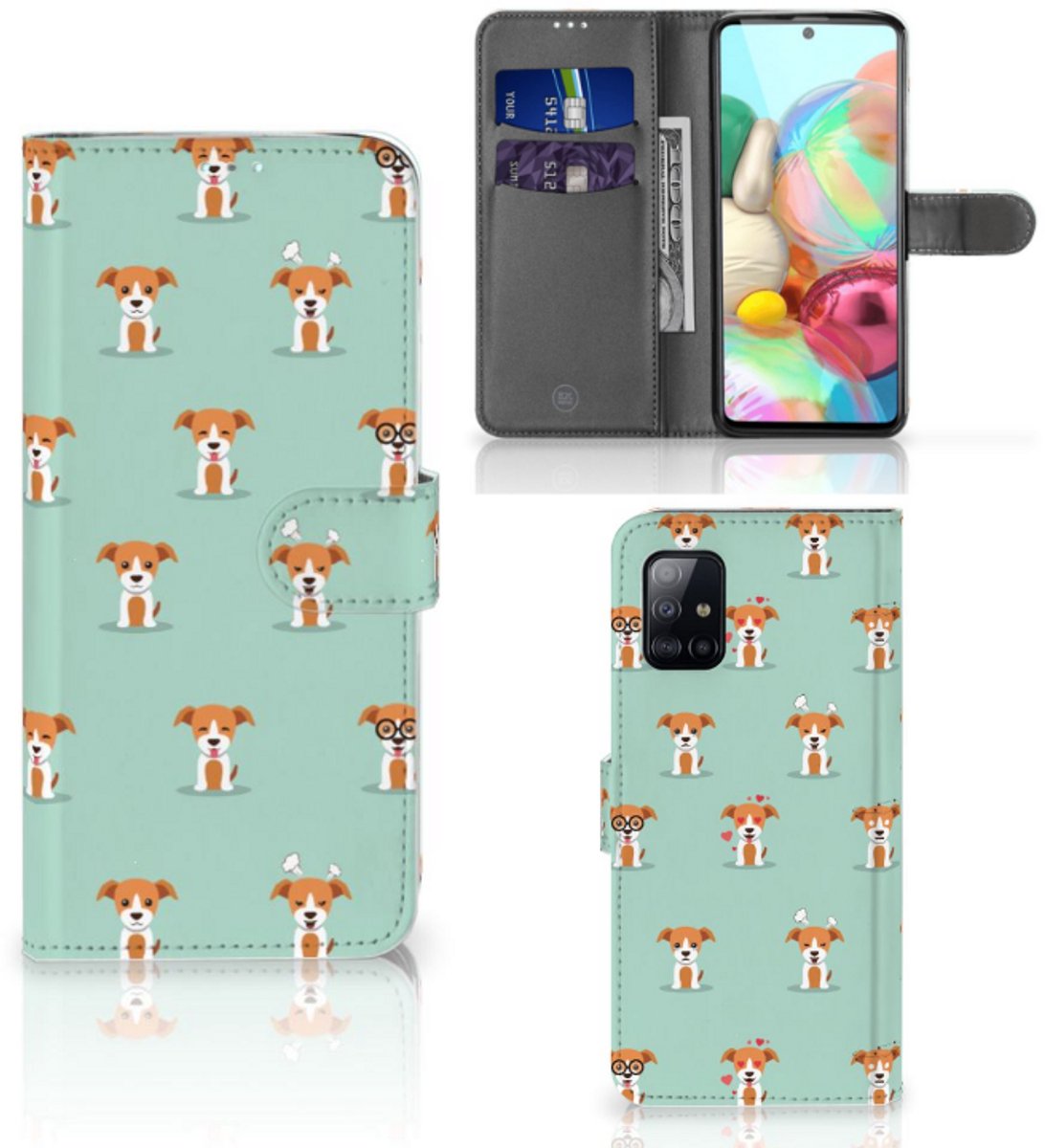 Samsung Galaxy A71 Telefoonhoesje met Pasjes Pups