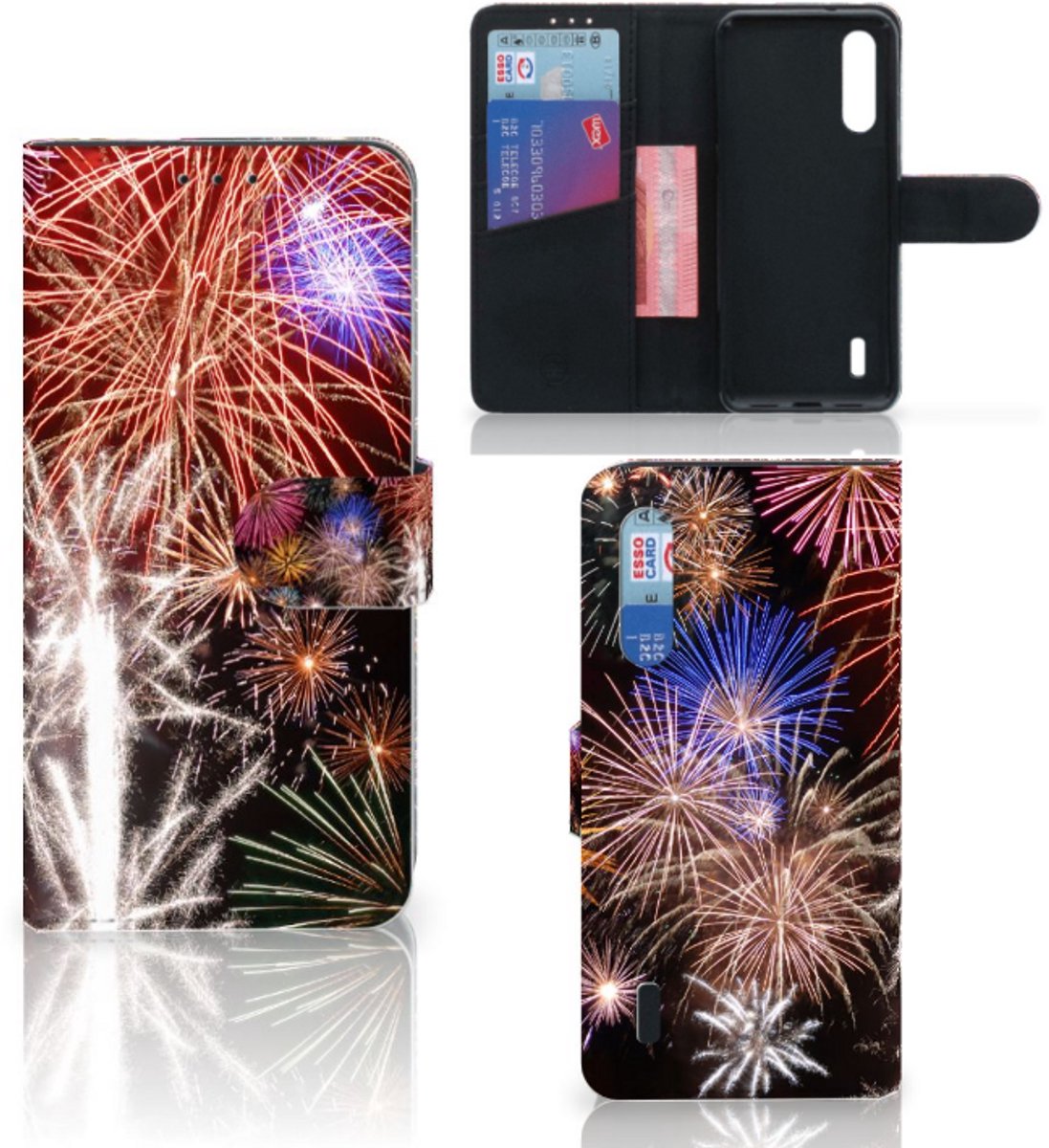 Xiaomi Mi 9 Lite Wallet Case met Pasjes Vuurwerk