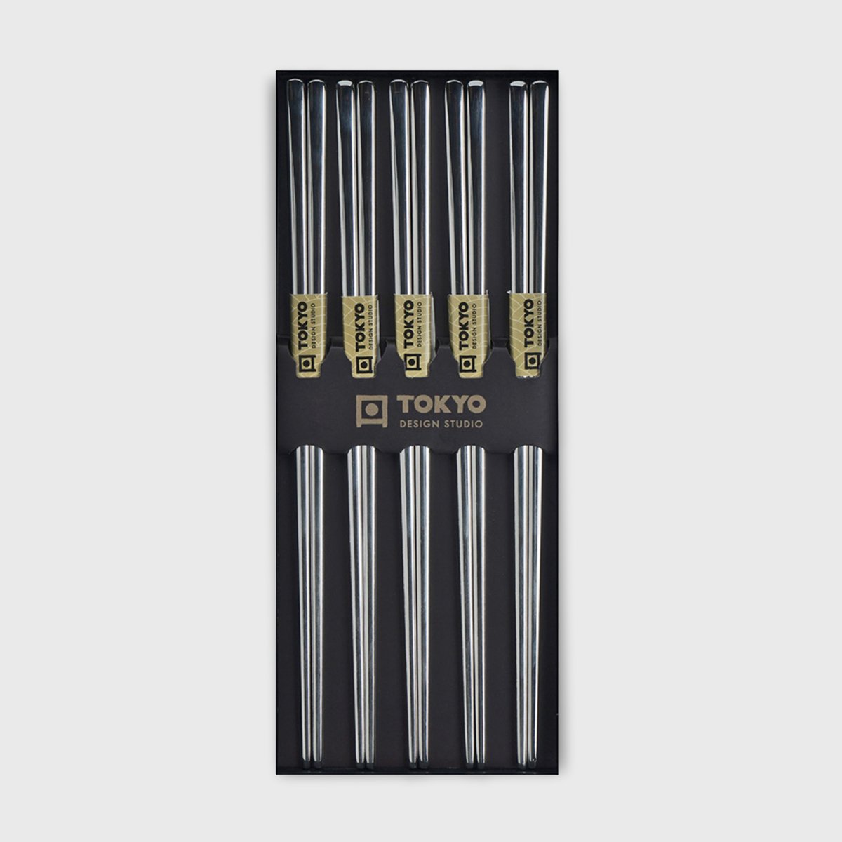 Tokyo Design Studio– Chopsticks – Eetstokjes Set – RVS – Zilver – 5 paar