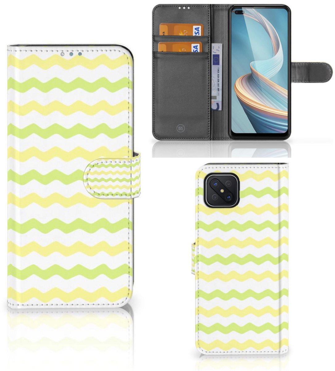 OPPO Reno4 Z Telefoon Hoesje Waves Yellow