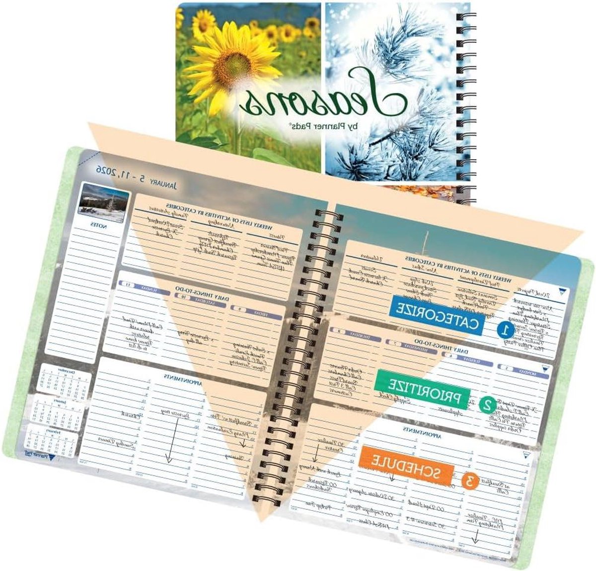 Planner Pad Organizer - Weekplanner Jaarplanner - Prioriteiten Stellen - 3-Tier Funnel Down Methode - 6 3/4" x 8 1/2"