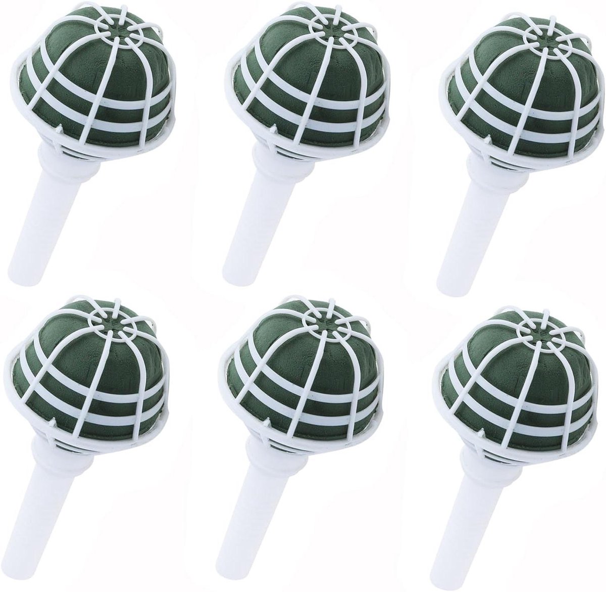 Bloem Boeket Houders - Bloemschik Kit - Bloemstukken Maken - Inclusief Bloemmodder - 6 Stuks - Groen