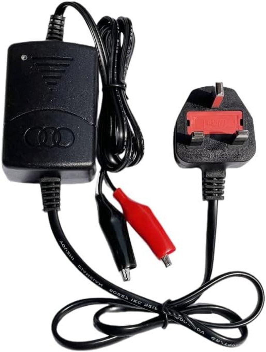 Acculader - Batterijlader SLA - Motor Accu Opladen - Kortsluitingsbeveiliging - 1300 mA - Zwart