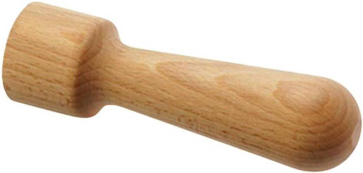 Houten Stamper - Vleesmolen Stamper - Veilig Vlees Malen - Ergonomisch Ontwerp - 14 cm Lengte - Houtkleur