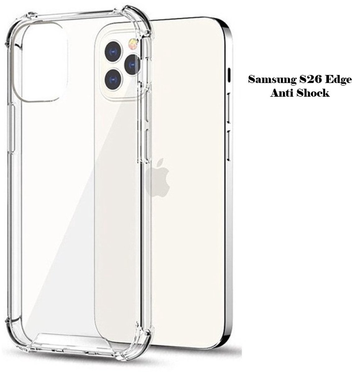Eisenz King Kong Transparant Shockproof Hoesje Geschikt voor Samsung S26 Edge – Anti-Slip TPU – Valbestendig – Airbag Hoeken – Krasvast – Transparant Telefoonhoesje