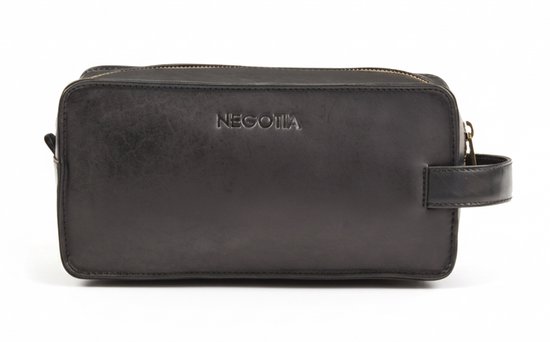NEGOTIA Finnian - Leren Toilettas Dames en Heren - Zwart