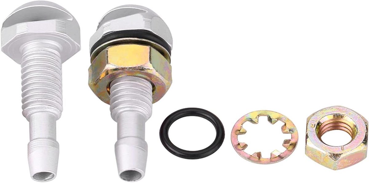 Voorruit Sproeierkop - Sproeier Auto - Ruiten Reinigen - Aluminium Legering - 2 stuks - Zilver