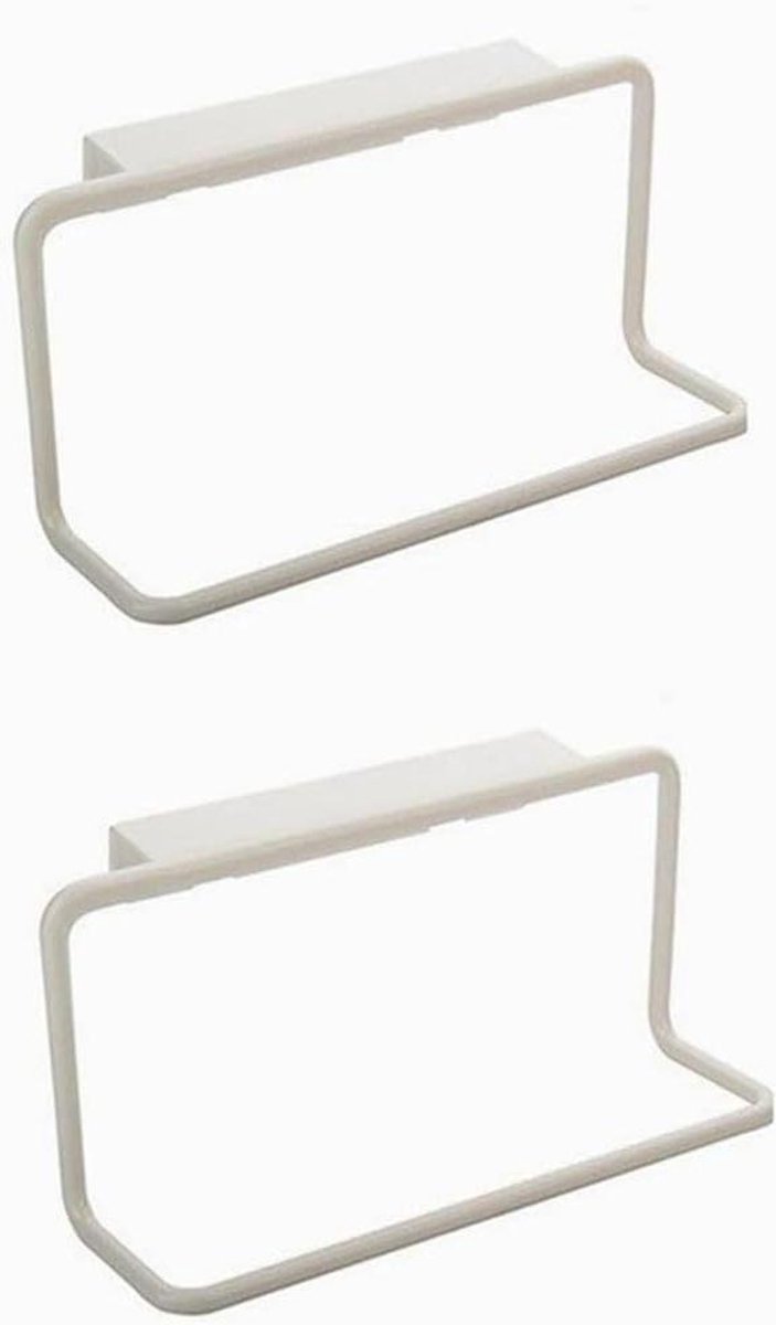 Handdoekrek - Keukendoekhouder - Keuken Organiseren - Over Kast Deur - 19 x 6 x 9 cm - Wit