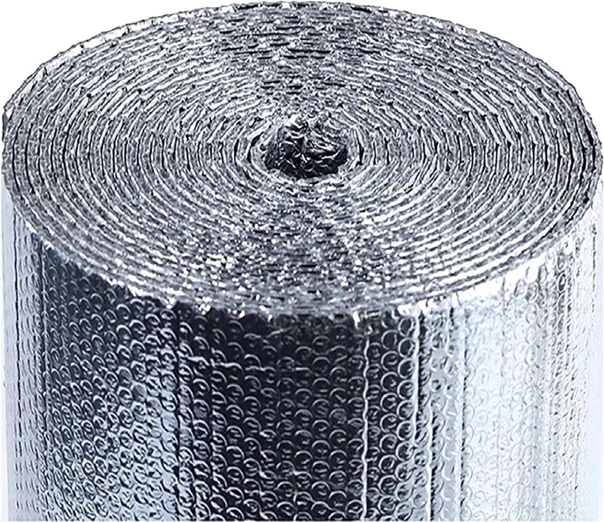 Aluminiumfolie Isolatie - Isolatiefilm Bubbelplastic - Warmte Isoleren - Zelfklevend Dubbellaags - 10 x 1 meter - Zilver
