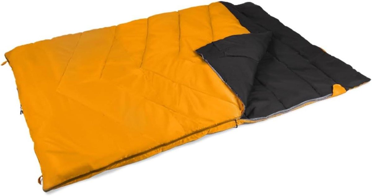 Dubbele Slaapzak - Dekenslaapzak Kampeer - Kamperen en Reizen - Alle Seizoenen - 225 x 150 cm - Geel