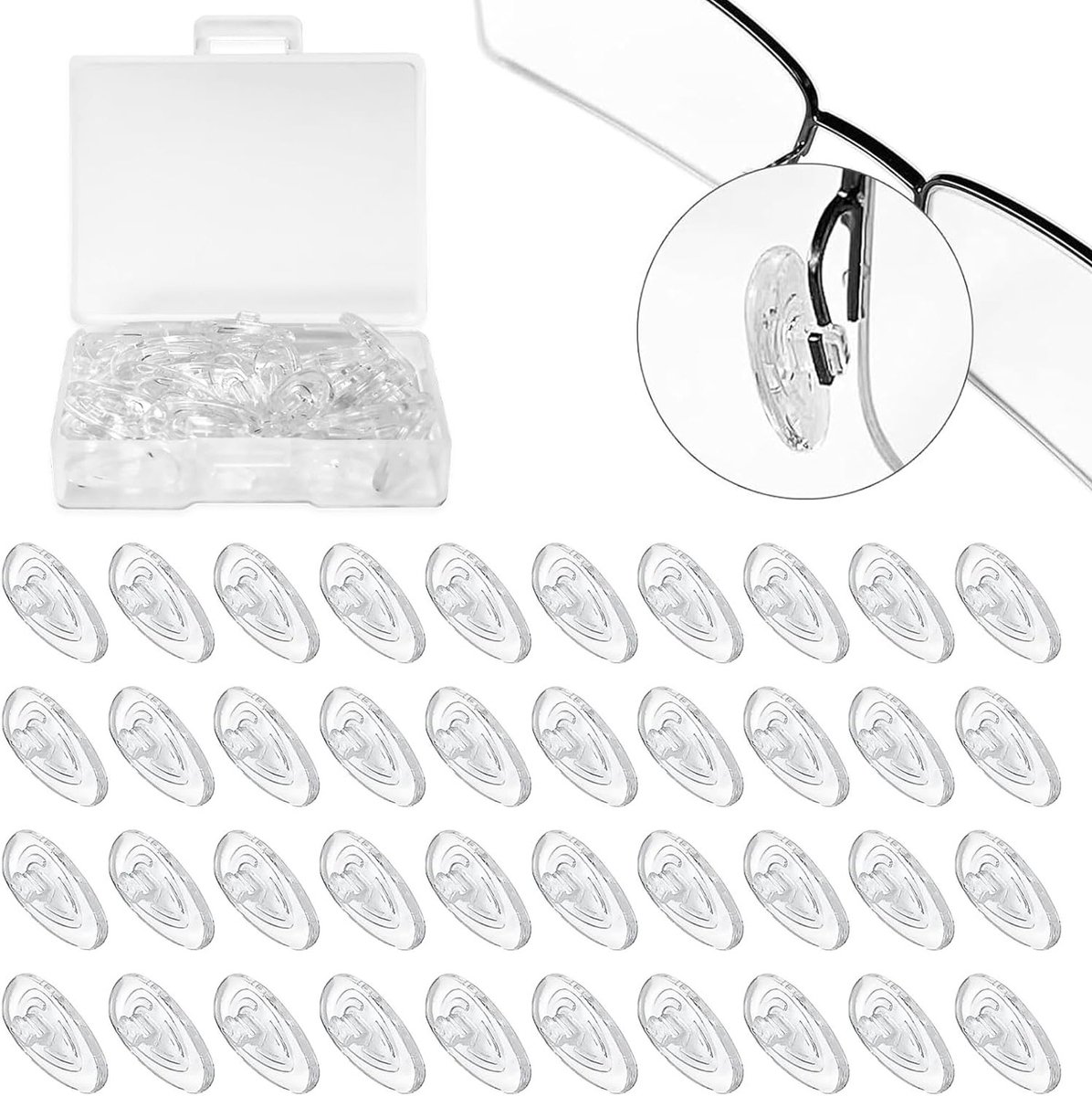 20 Paar Transparante Silicone Neuspads voor Zonnebrillen en Brillen - Antislip, Comfortabel en Geurloos Accessoire