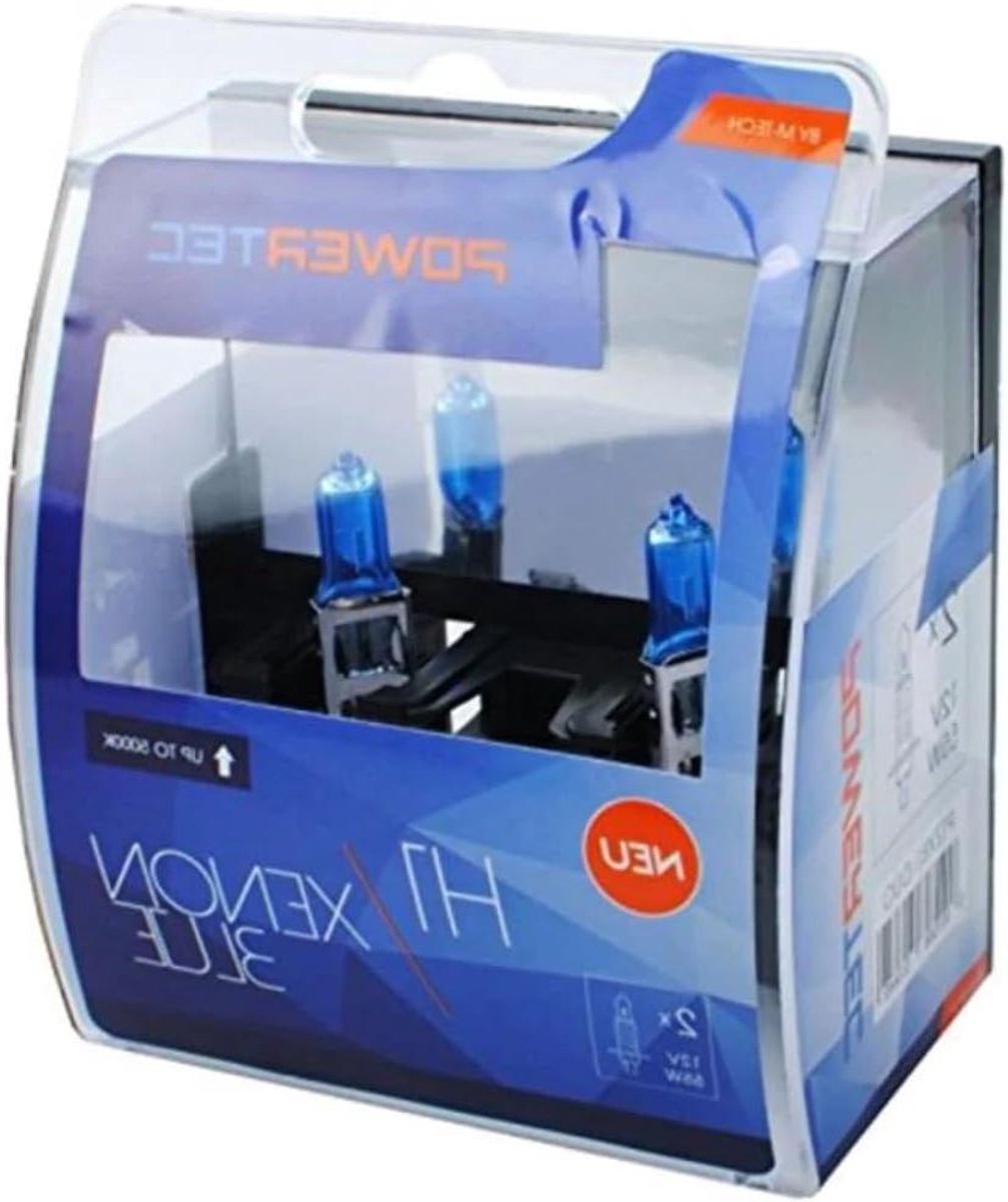 Halogeenlamp Xenon Look - Autolamp H1 - Verbeteren Rijzicht - Blauw getint glas - 2 stuks 55W - Blauw