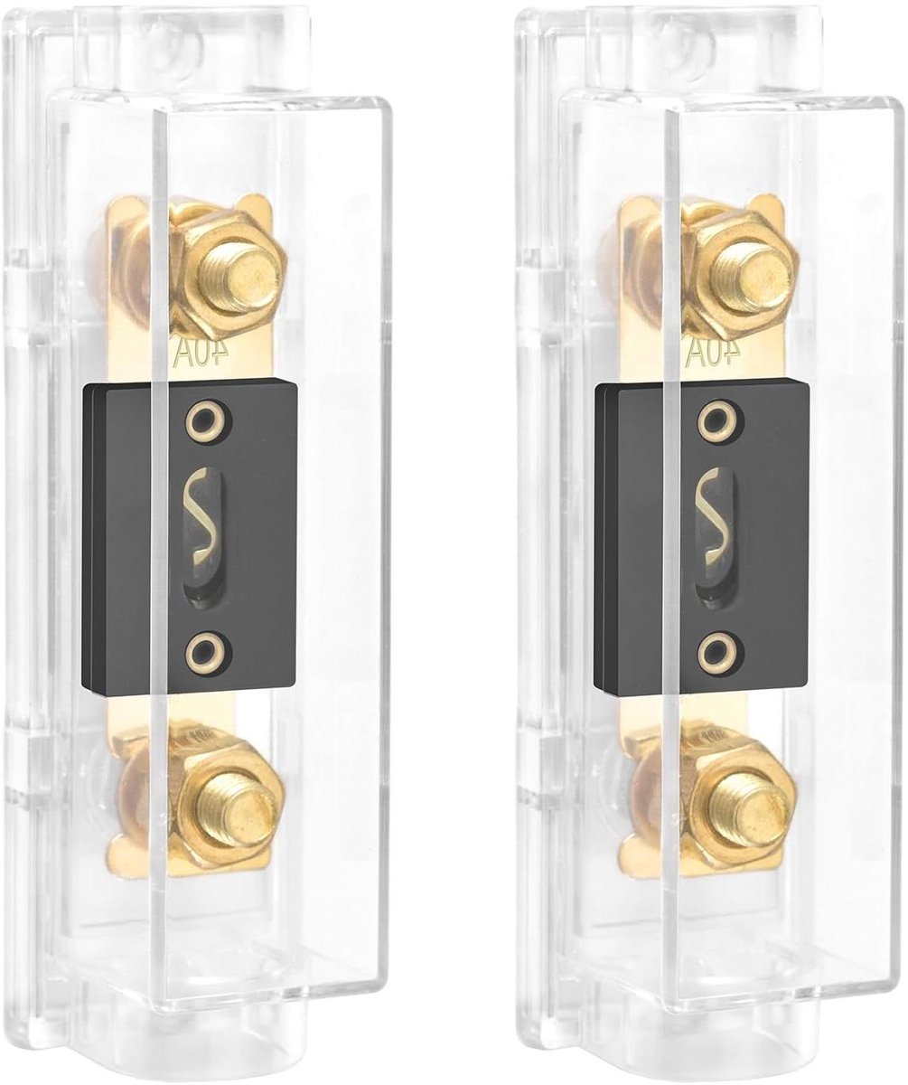 Zekeringhouder Auto - ANL Houder - Audio Systeem Beveiligen - Voor 0/2/4 Gauge - 2 Stuks - Goud