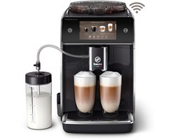 Saeco GranAroma Deluxe SM6680/00 - Zwart - Espressomachine - 18 Dranken met melksysteem - Groot scherm - Slim & verbonden - Volautomatisch - Koffiemachine met bonen + AquaClean filter