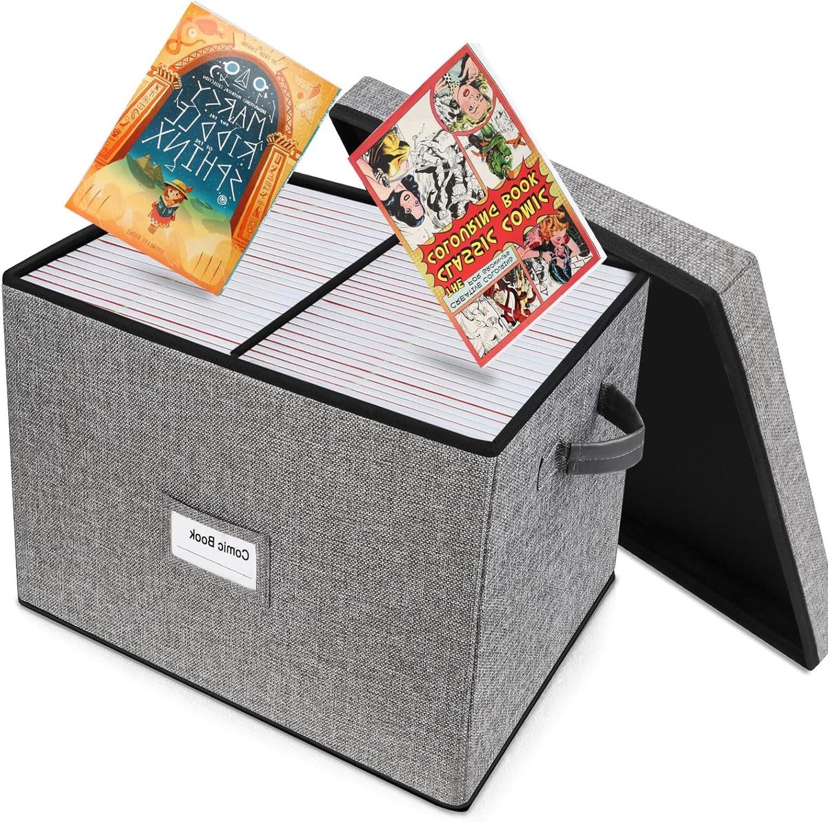 Comic Opberger - Strip Box - Strips Verzamelen - Verstelbare Verdelers - 43 x 33 x 33 cm - Grijs