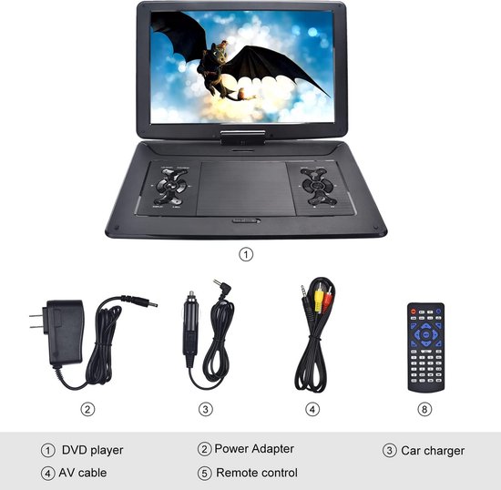 Auto-dvd-speler – Draagbare dvd-speler – Portable DVD Player - digitale speler — afbeelding 5