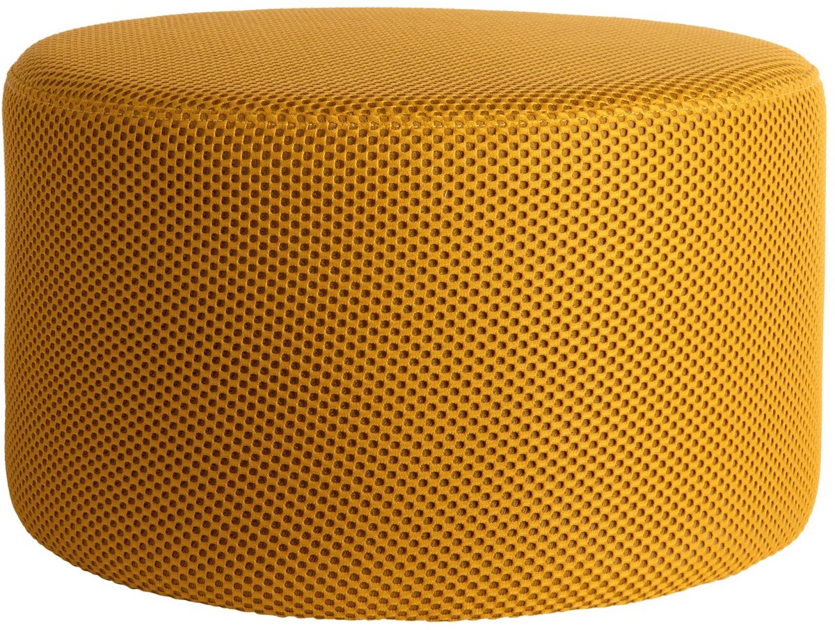 Leitmotiv Poef Retro Mesh - Heldergeel - Ø50cm - Modern