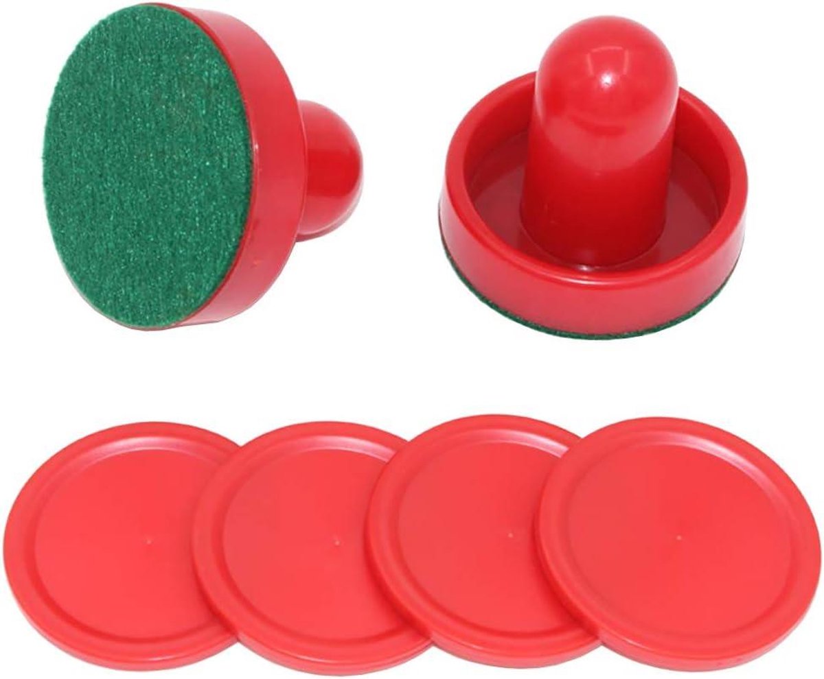 Air Hockey Accessoires - Pushers en Pucks - Spel Vervanging - Duurzaam ABS Materiaal - 60x50mm Pushers 51mm Pucks - Rood