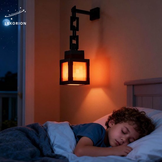 Lexorion Pixel Art Nachtlampje – Retro Lantaarn – 16 RGB Kleuren – Draagbaar LED Sfeerlampje – DIY Verlichting voor Slaapkamer & Bureau van lexorion — afbeelding 2