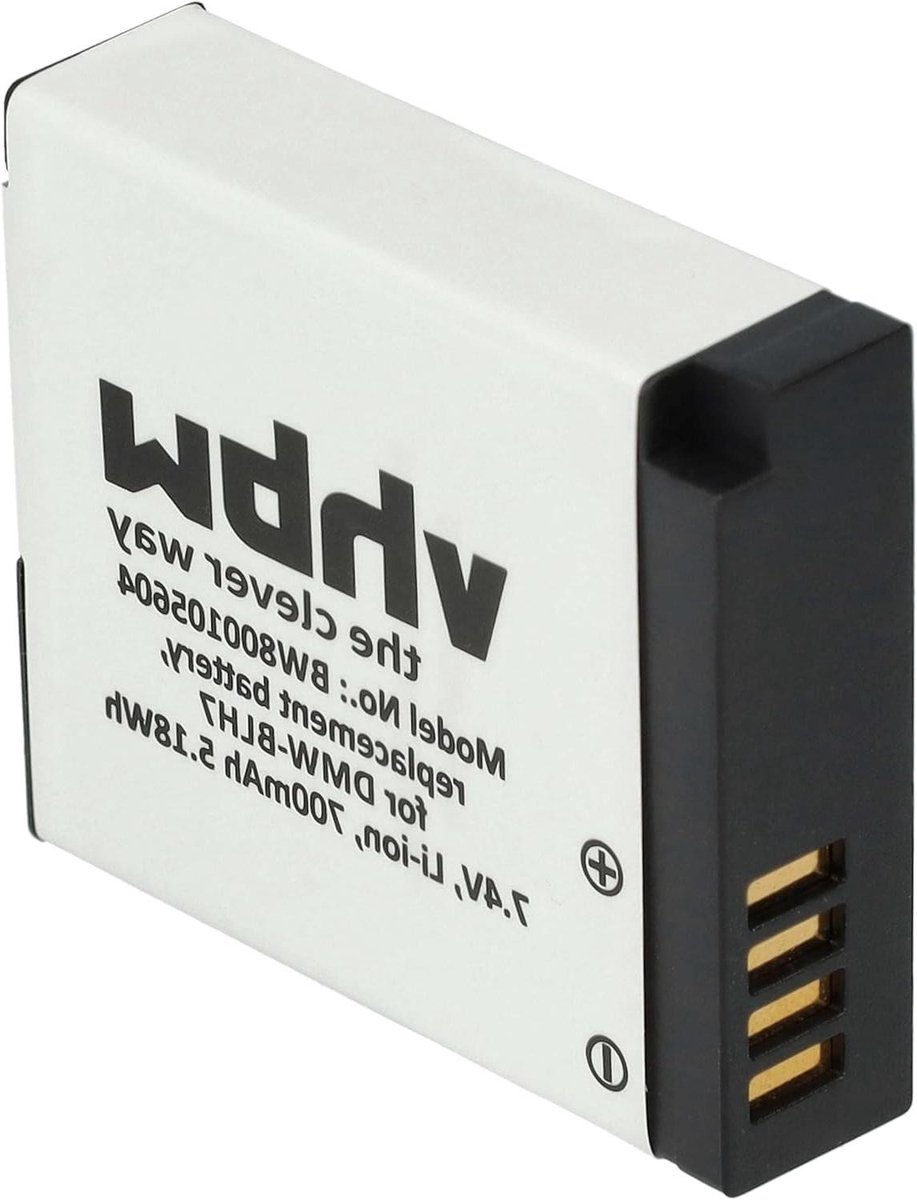Camera Accu - Reservebatterij Batterij - Fotograferen Onderweg - Met Infochip - 600mAh 7.2V - Zwart