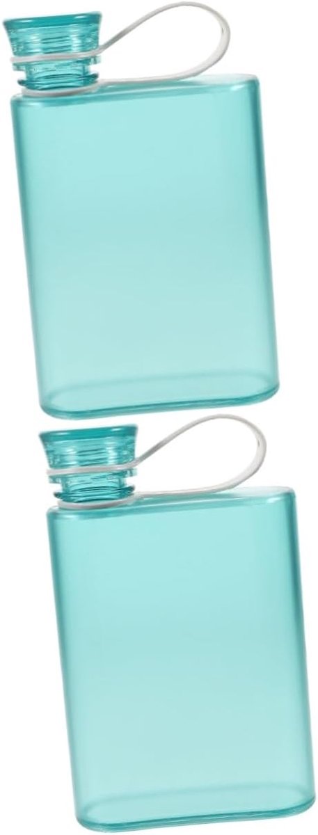 2pcs platte ketel watercontainer wateropslaghouder ketel reizen herbruikbare waterflessen sportketel buitenwaterfles waterkruik met touw waterfles