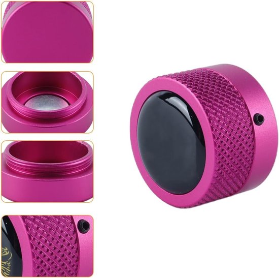 Poolkrijthouder, rond, praktisch hulpmiddel, biljartaccessoires, magnetische mini-krijtpunthouder, ronde doos, biljart (roze) — afbeelding 2