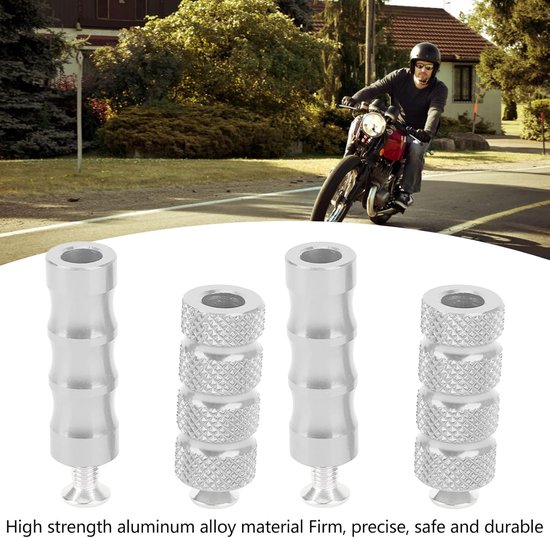 2 Paar CNC Motorfiets Gekartelde Shifter Peg Anti-Slip Versnellingspook Remhendel Voetsteunen Pedaal 6mm Gat Front Voetsteunen Voor Montage Bouten Moto(Splinter) — afbeelding 2