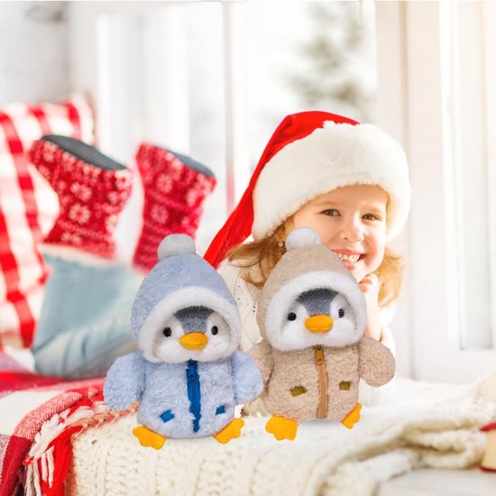 Pinguïn pluche pop - Knuffeldier pinguïn - Decoratie en gezelschap - Afneembare muts - 25 cm - Blauw van pinguin — afbeelding 4
