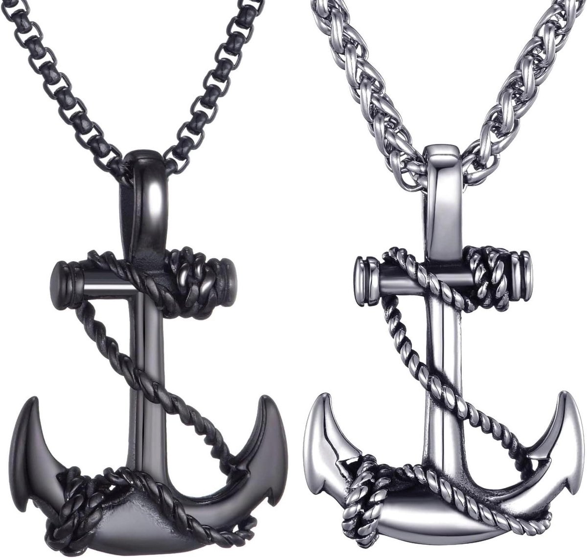Anker Ketting Heren - Nautische Ketting - Water Sport - Roestvrij Staal - 61 cm - Zilver