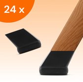 FLOOQ Premium Stoelpootdoppen Flexibel Rechthoekig Schuin 32 x 15mm - Anti-Kras Vilt - Stoelpoot beschermers - Vloerbescherming - 24 Stuks – Frits