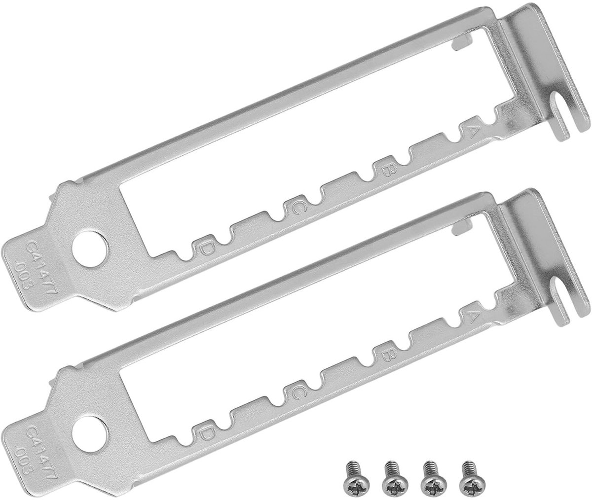 2x Low Profile Netwerk Kaart Beugel met 4 Schroeven - Compatibel met Intel X710-DA4 en I350-F4