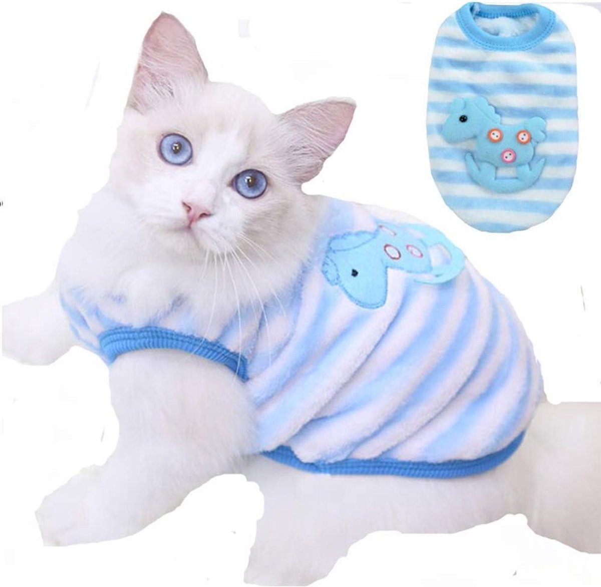 Huisdier Kostuum - Dierenkleding Vest - Feestdagen Verkleed - Zacht Fleece Materiaal - Maat XS - Blauw