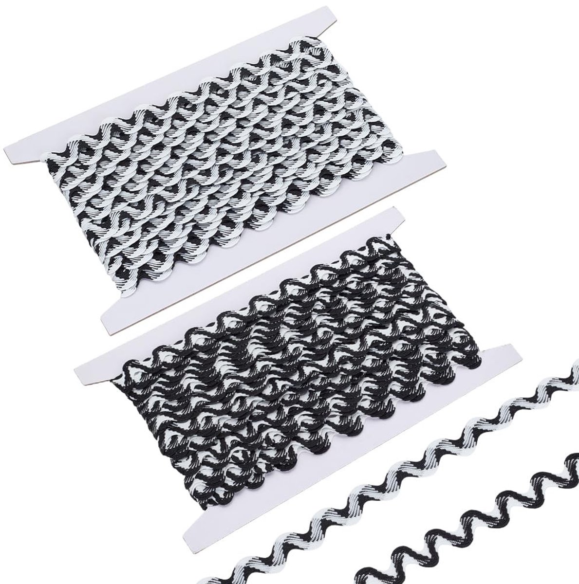 FREEBLOSS 20 Yards Rick Rack Trim 8mm - Decoratieve Franje voor Naaien en DIY Projecten