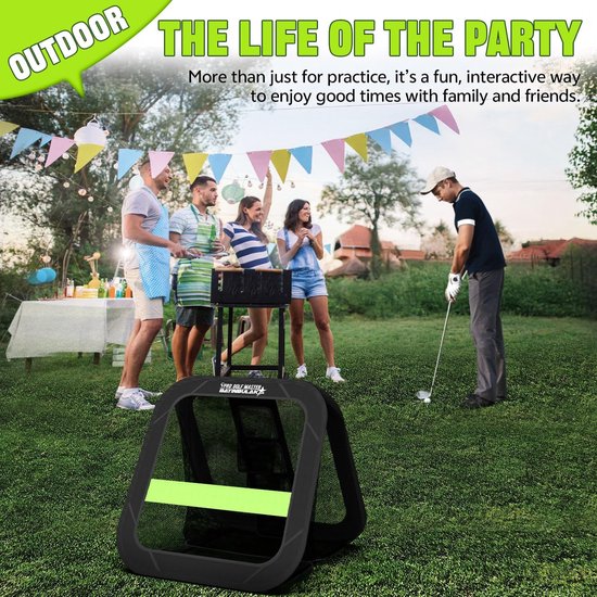 Golf Oefennet - Golf Chipping Net - 2-in-1 Trainingsnet - 76 x 76 cm - Golfnet voor Achtertuin - Driving & Chipping Praktijk - Golf Accessoires - Indoor & Outdoor - Cadeau voor Mannen - Draagbaar & Opvouwbaar - Golf Training - 1 Stuk van Merkloos — afbeelding 5