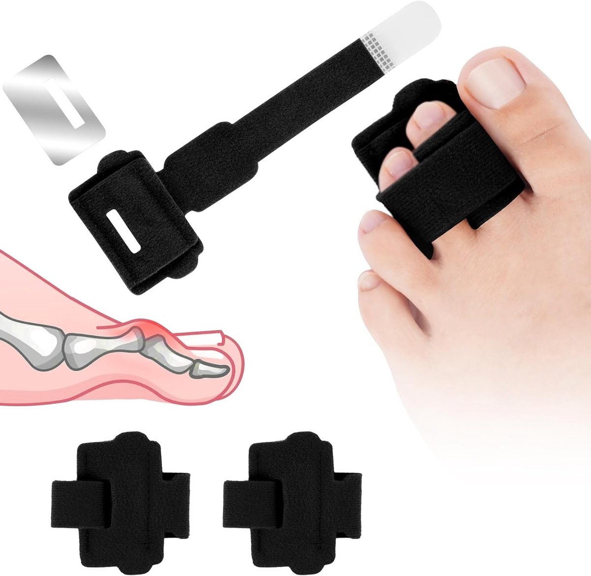 Effectieve Teentrekker voor Hamertenen - Set van 2 Herbruikbare Teencorrectors voor Mannen en Vrouwen, Voor het Corrigeren van Overlap en Uitlijning van Teennagels