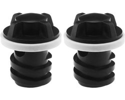 - Afvoerpluggen - Koelbox Accessoires - Zwart - Vervanging - Compatibel met Yeti en RTIC - Geschikt voor Tundra - 2 Stuks - 3,9x4,65x2,78cm