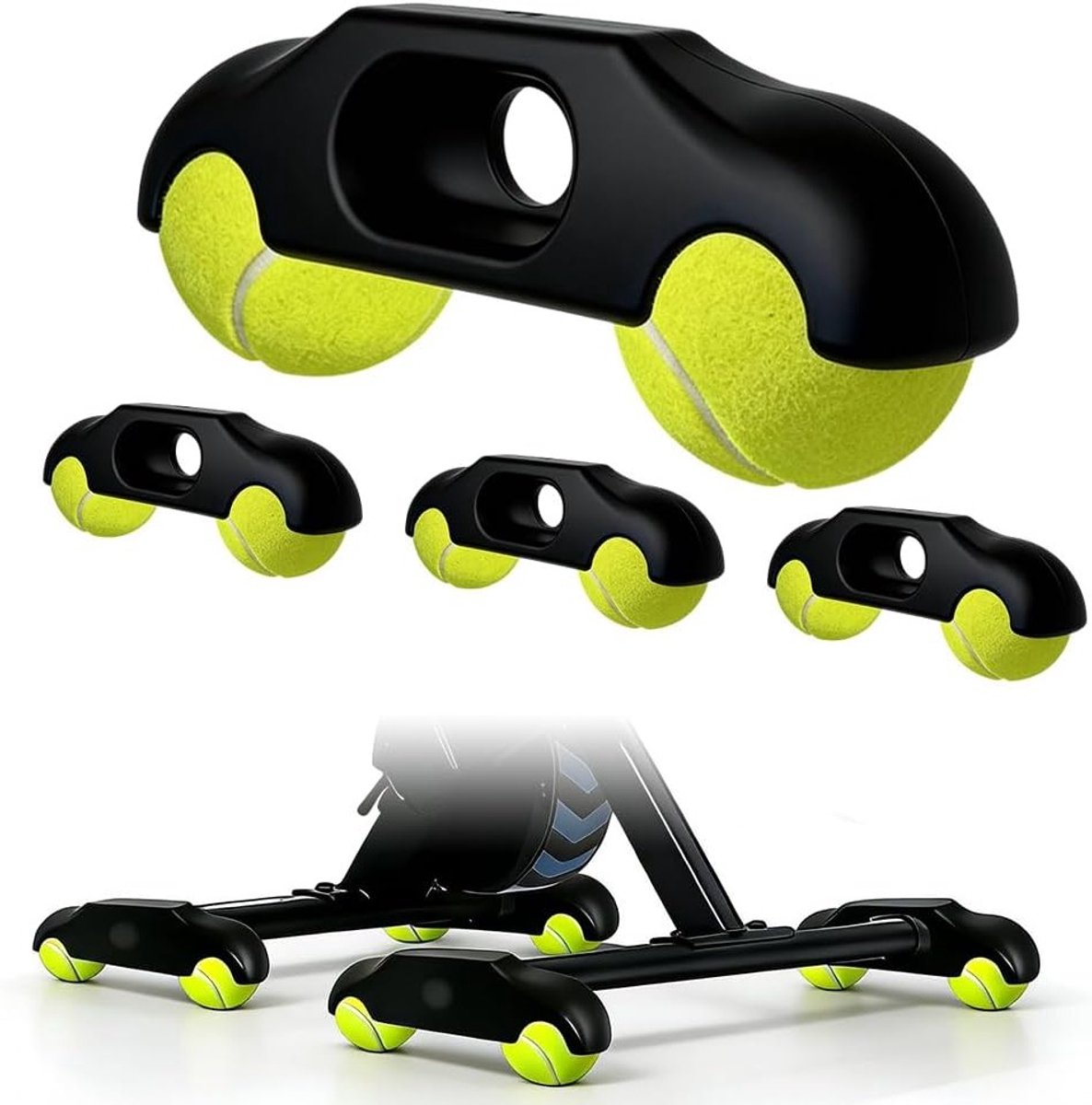 Rocker Plate Voeten met Tennisballen voor Indoor Fietstrainer, Geschikt voor Wahoo Kickr en Core, Duurzaam en Draagbaar Fietsaccessoire