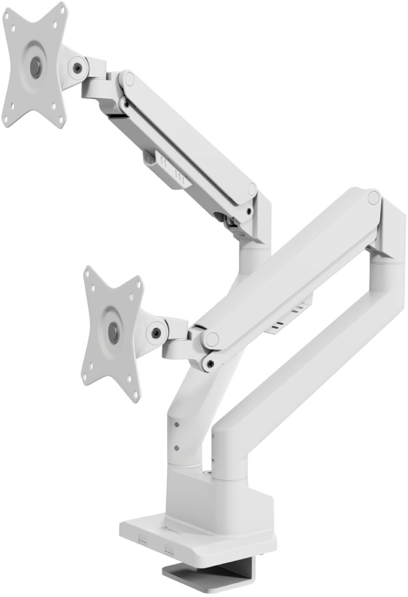 Arozzi Alzare Neo Dubbele Monitor Arm - Gasfeder - Wit thumbnail 3