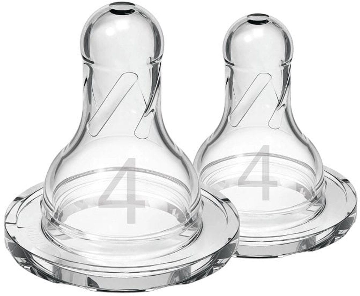 Bol.com Dr. Brown's Options+ Flesspeen - Fase 4/Papspeen - Smalle halsfles - 2 stuks aanbieding