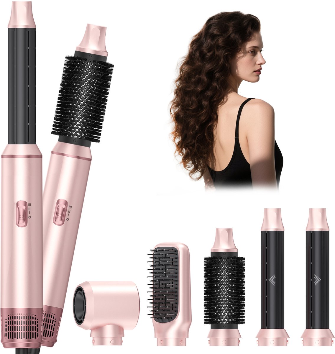 UKLISS Multistyler 5-in-1 - Multifunctionele Föhnborstel- Krultang - Krulborstel- Stijltang - Haarstylingset