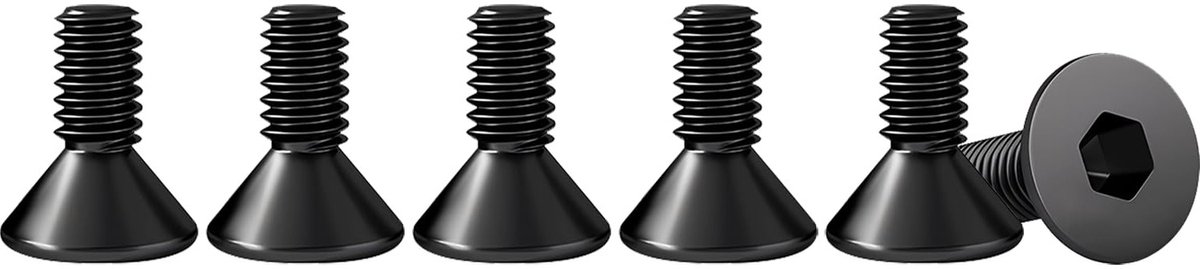 50 Stuks M3 X 6mm Verzonken Schroeven met Zeskantkop in Zwart RVS A2 V2A - DIN 7991 / ISO 10642 Volledige Draad Mechanische Bevestigingsmiddelen