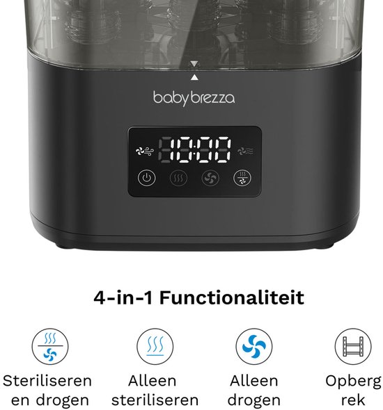 Baby Brezza SuperQuick Sterilizer Dryer - Flessen Sterilisator & Droger - Klaar in 10 minuten - Zwart van Merkloos — afbeelding 3