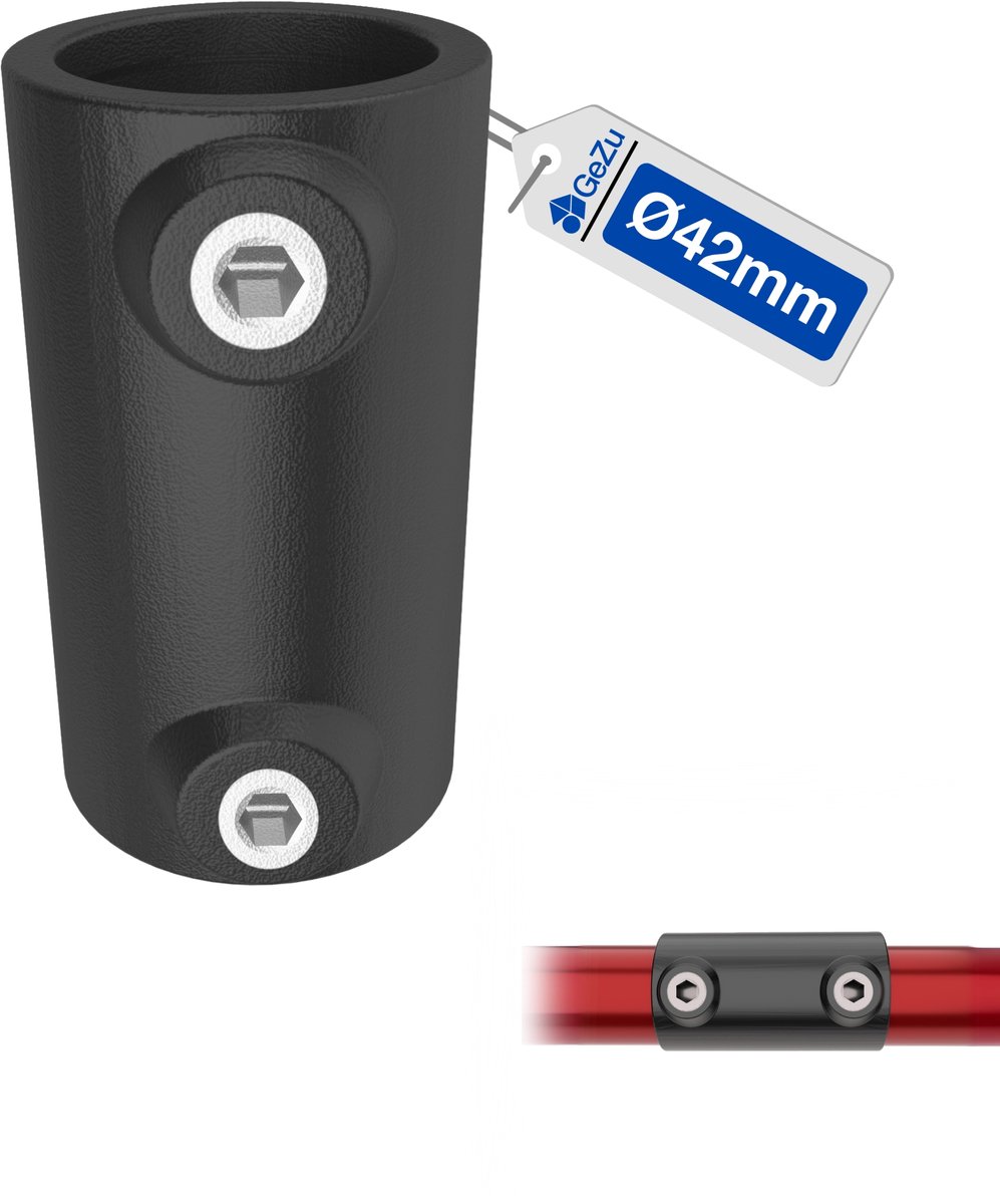 GeZu Impex Gegoten Koppelbus Ø42mm Vuurverzinkt Zwart