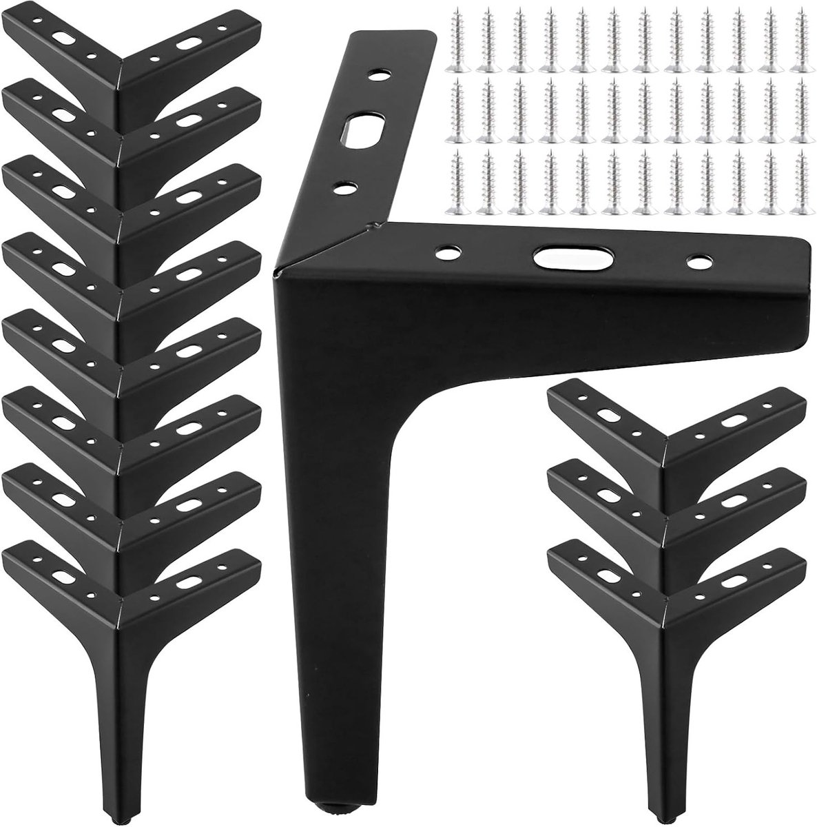 Meubelpootjes Set - Bankpoten Kastpoten - Meubels Upgraden - Sterk IJzeren Frame - 17 cm Hoog - Zwart