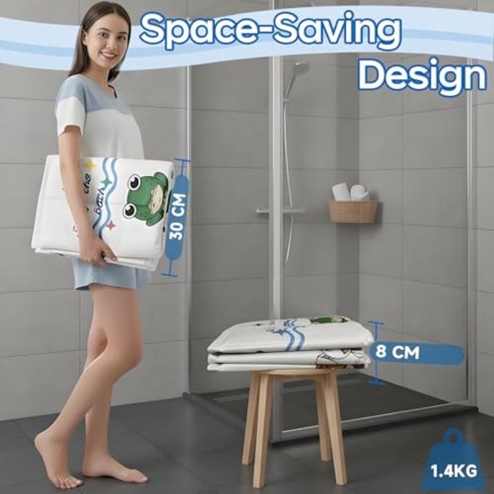 PromoHome Opvouwbaar Peuterbadje - Diepe Dompelbadkuip 40 cm Diep, 55 cm Diameter, In 1 Seconde Opgezet, Lichtgewicht (1,4 kg), Compact Opslag, voor Kinderen 12-60 Maanden, Meerkleurig van Merkloos — afbeelding 2