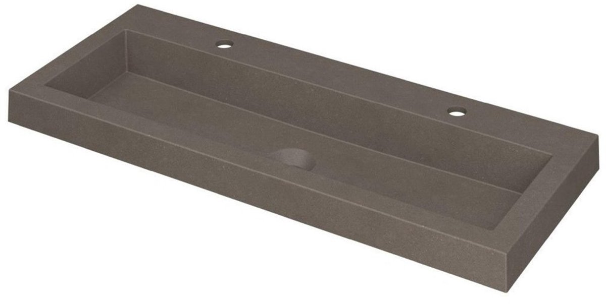 Ink Dock Wastafel Quartz met 2 kraangaten - Quartz beton - 100x40 cm